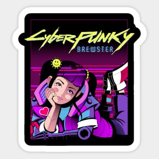 Cyberpunky Brewster Sticker